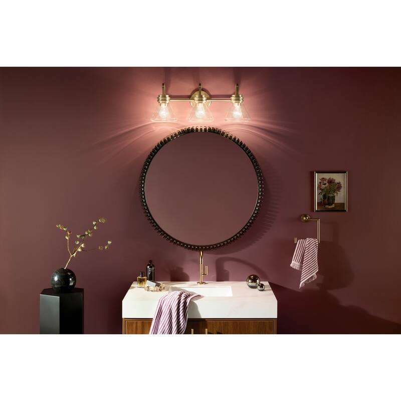 Kichler Lighting Farum 26" 3-Light Vanity Light with Clear Glass in Champagne Bronze