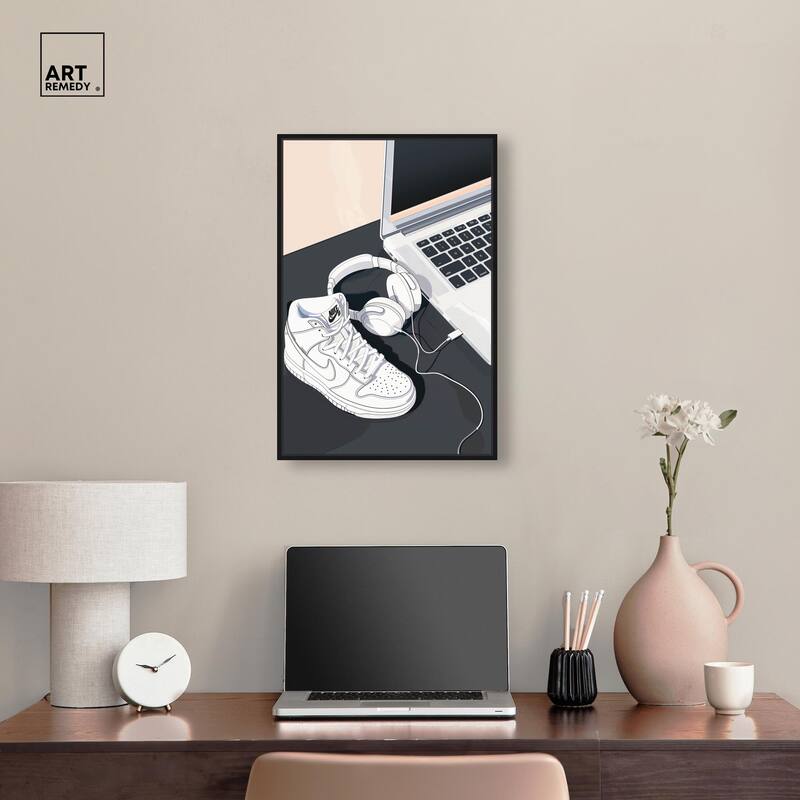 Laptop Sneaker Study Canvas by Art Remedy