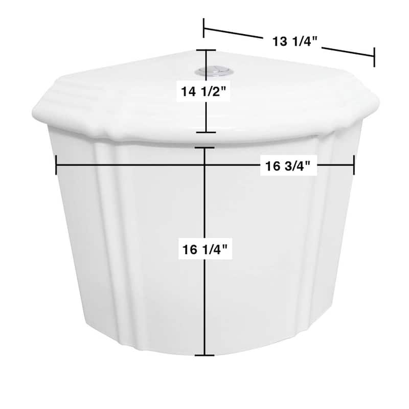 White Ceramic Corner Toilet Tank Part Only Sheffield Dual Flush Renovators Supply