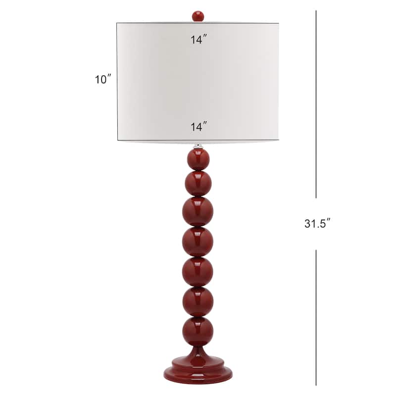 SAFAVIEH Lighting Mechelle 31-inch Stacked Ball White Table Lamp (Set of 2) - 14"x14"x31.5" - 14Wx14Dx32H