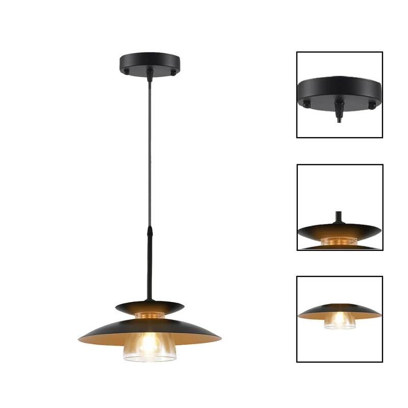 2 Pack light fixture black light for kitchen iron pendant light - N/A