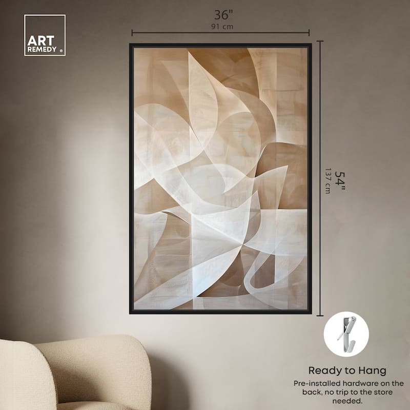 Art Remedy Scattered Thoughts Framed Abstract Shapes 1 Piece Canvas Wall Art