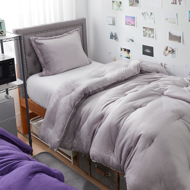 Thicker Than Thick® - Coma Inducer® Oversized Comforter Set - Standard Plush Filling - Opal Gray - Twin XL
