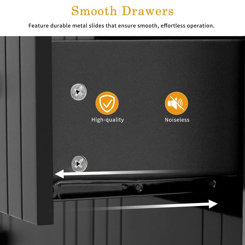 89.7" Wooden Sideboard Buffet Cabinet with Extendable Table, 2 Doors, 3 Drawers, Adjustable Shelf for Kitchen or Living Room