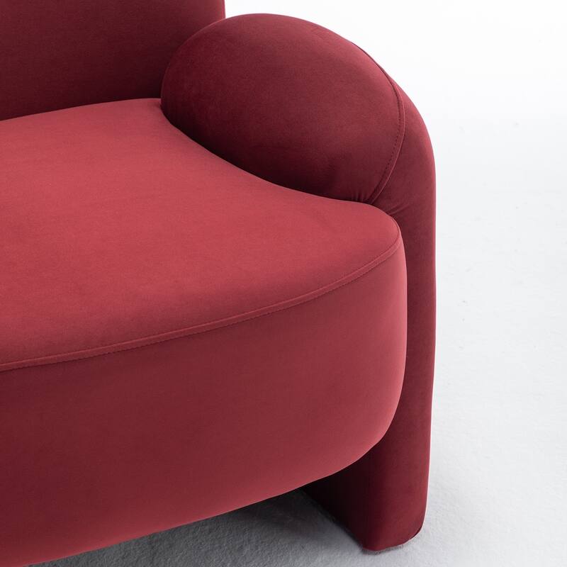 SEYNAR Modern Glam Velvet Thickened Seat Cushion Accent Chair Set of 2