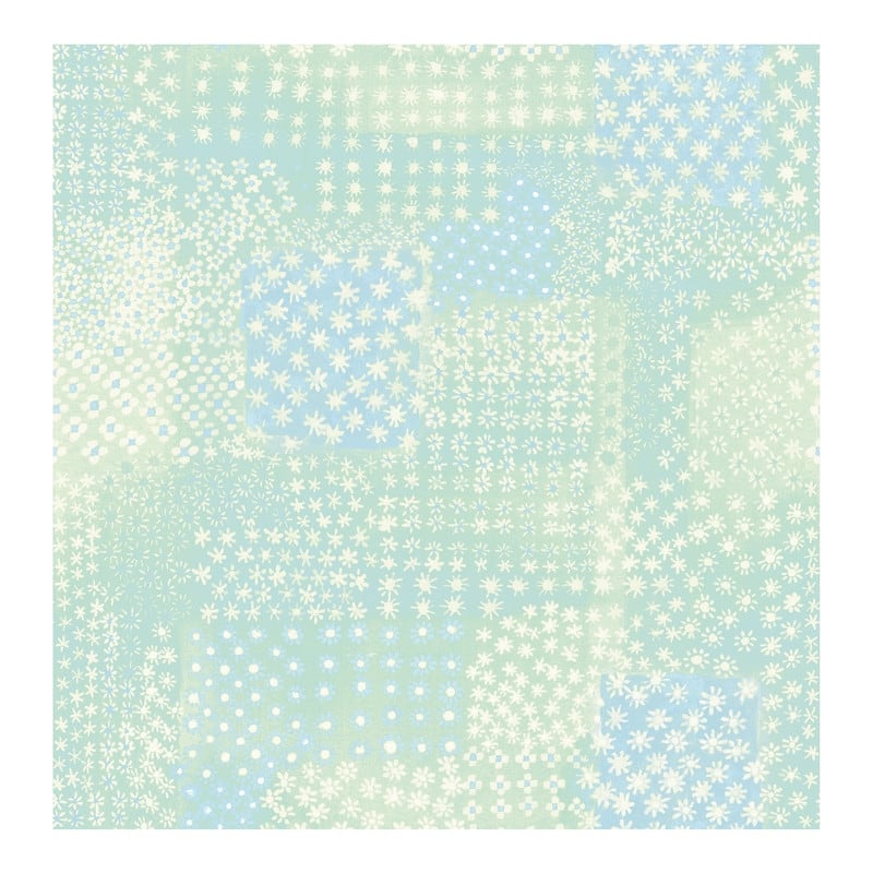 Flower Power Green Patchwork Wallpaper - 20.5in x 396in x 0.025in