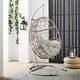 preview thumbnail 11 of 12, Crosley Cleo Outdoor/ Indoor Wicker Hanging Egg Chair - 42"W x 42"D x 81"H