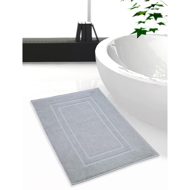 Cotton Terry Absorbent 900 GSM Cotton Bath Mat - (Set of 2) - Gray