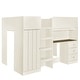 preview thumbnail 7 of 22, Beige Full Size Loft Bed with Wardrobe, Desk, and Storage