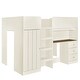 preview thumbnail 7 of 22, Wood Full Size Loft Bed with Built-in Wardrobe, Desk, Storage Shelves, and Drawers