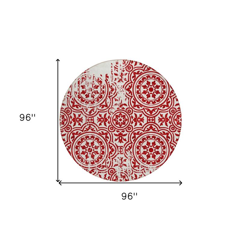 HomeRoots Medallion Transitional Rectangle Outdoor Rug