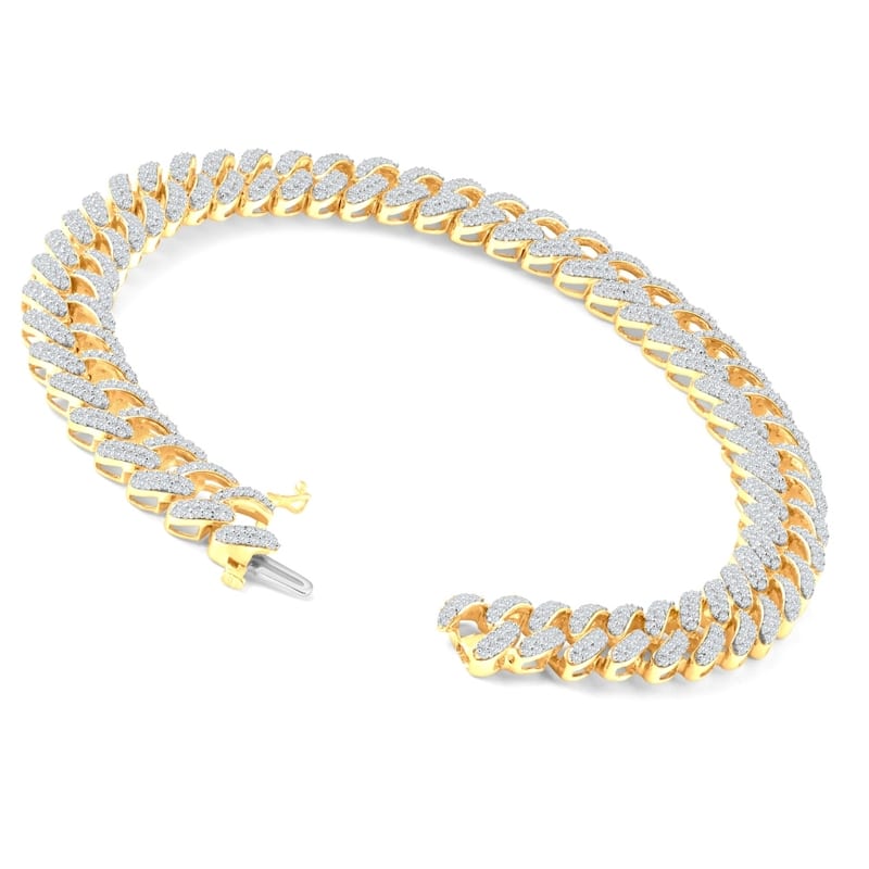 4.42Ct Men's VS Lab Diamond Cuban 8.5" Bracelet White Gold 26 Grams 9.6mm