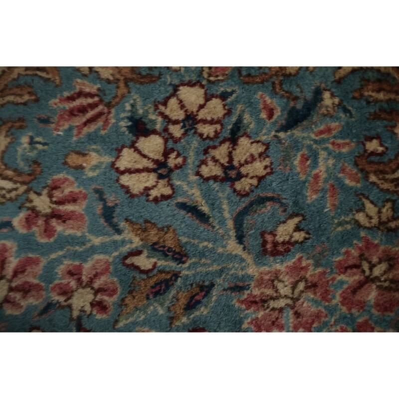 Hand Knotted Oriental 100% Wool Carpet Traditional Floral Beige & Ivories Kerman Area Rug - 20' 2'' X 11' 7''