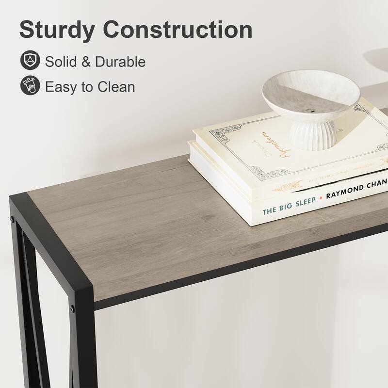 2-Tier Narrow Console Table, Stylish Sofa Side Table for Entryway