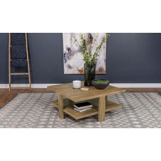 Pierce Mango Square Coffee Table with Shelf