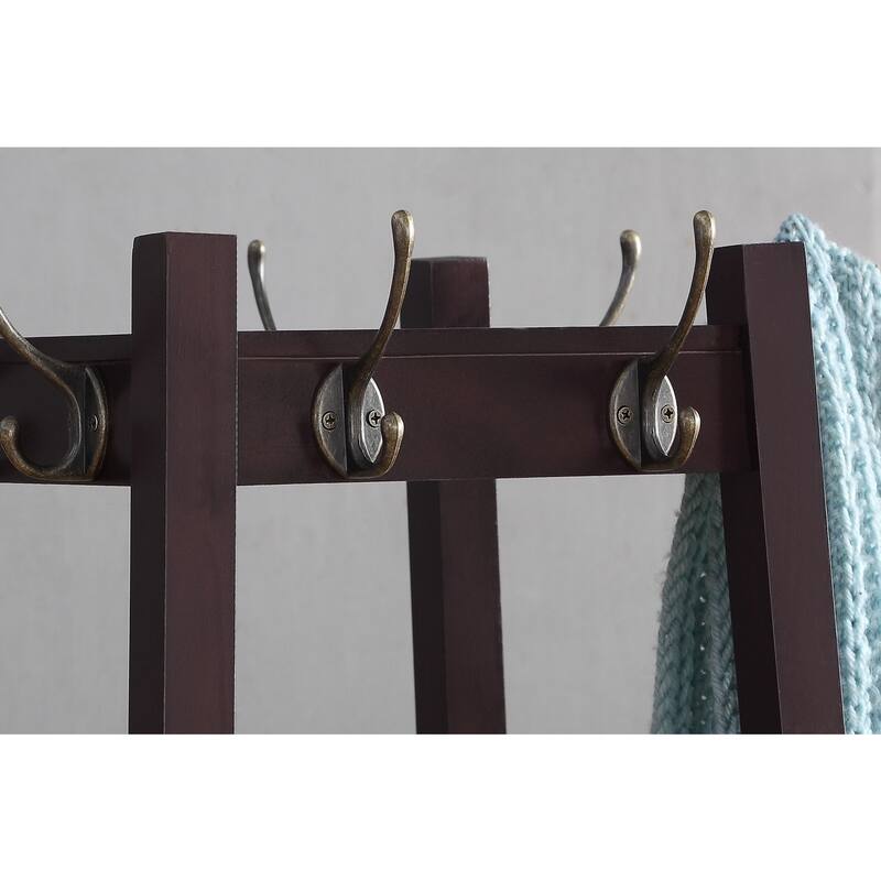 Roundhill Furniture Vassen 3-tier Storage Shelf Standing Coat Rack