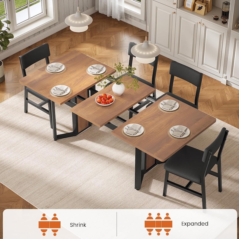 Dining Table Set 6 People Extendable Kitchen Table 4 Chairs