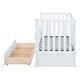 preview thumbnail 5 of 12, Toddler Bed Crib with Safety Guardrail and Drawers and 3 Height Options for Boys Girls, Wooden Slat Support Easy Assembly, White