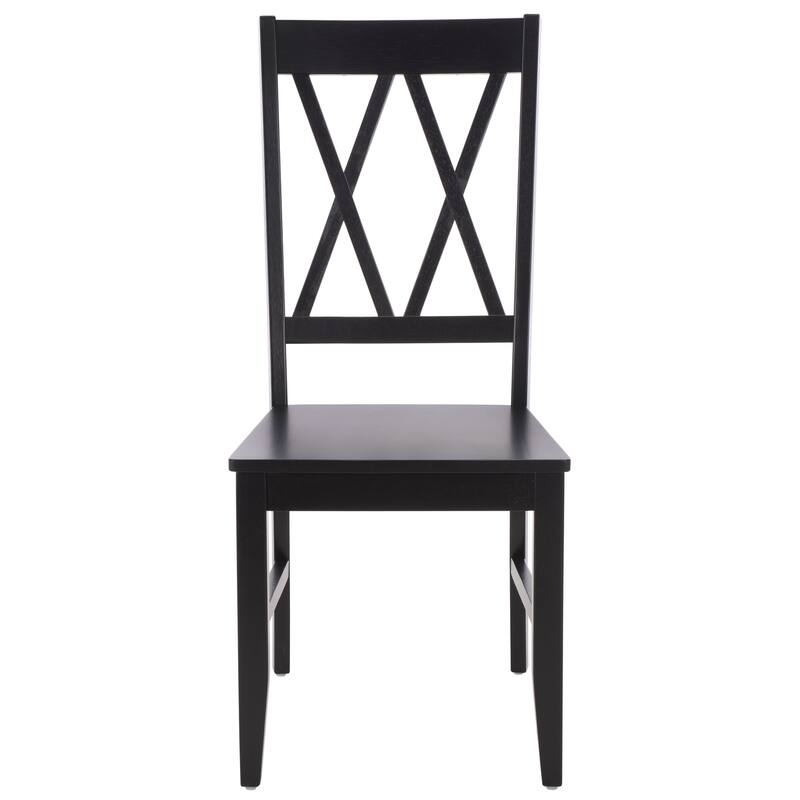 SAFAVIEH HOME Yana Double X-Back Side Chair - 18"W x 22"D x 39"H - Black