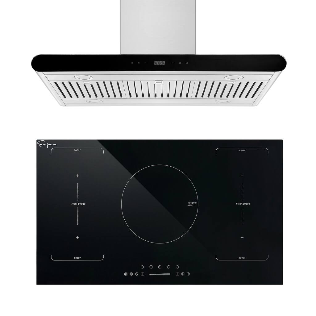 2 Piece Kitchen Appliances Packages Including 36" Induction Cooktop and 36" Island Range Hood