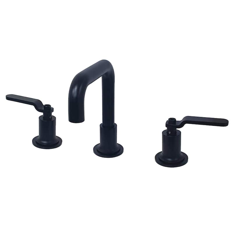 Kingston Brass Knight Single-Handle 1-Hole Deck Mount Bathroom Faucet with Push Pop-Up - Matte Black