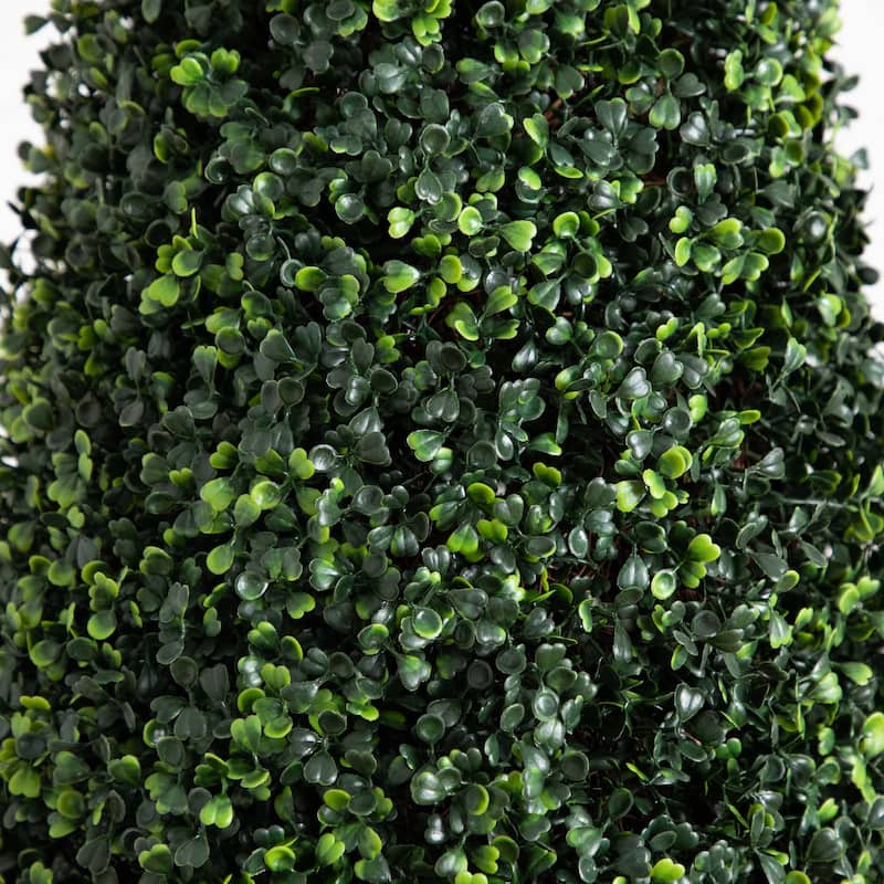 Artificial Boxwood Topiary Outdoor Potted Cone Tree - 7' - Green