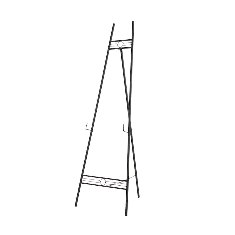 Metal Geometric Tall Adjustable 3 Tier Display Easel with Chain Support - Black or Gold - Roche River Decor