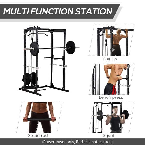 Pasyou Adjustable Weight Bench Squat Stand Multi Function Barbell