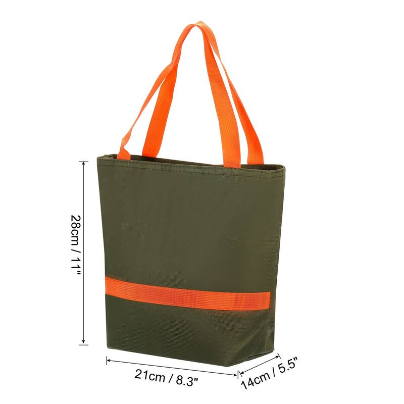 Lunch Box for Women/Men, Insulated Cooler Lunch Bag, 11x5.5x8.3 Inch - Green Orange