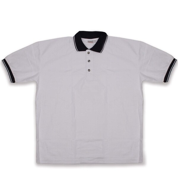 Men's White Knit Pullover Golf Polo Shirt - Medium