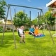 preview thumbnail 9 of 7, 440lbs Metal Swing Sets for Backyard with 45" Platform Swing and Belt Swing ,Swingset Outdoor for Kids