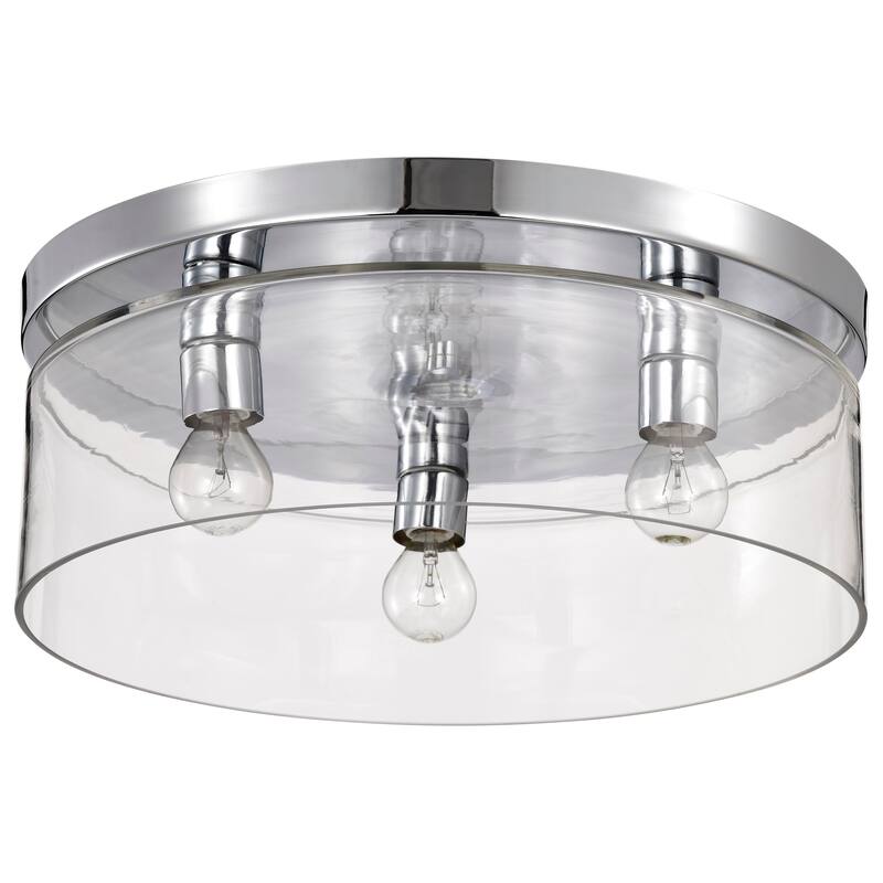 Marlowe - 15 Inch Flush Mount - Polished Nickel with Clear Glass - Polished Nickel