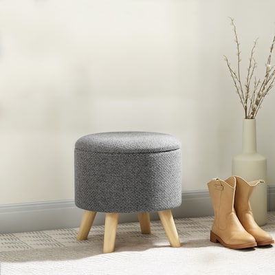 Multifunctional Storage Ottoman with Thick Foam Seat and Hidden Compartment for Living Room or Bedroom