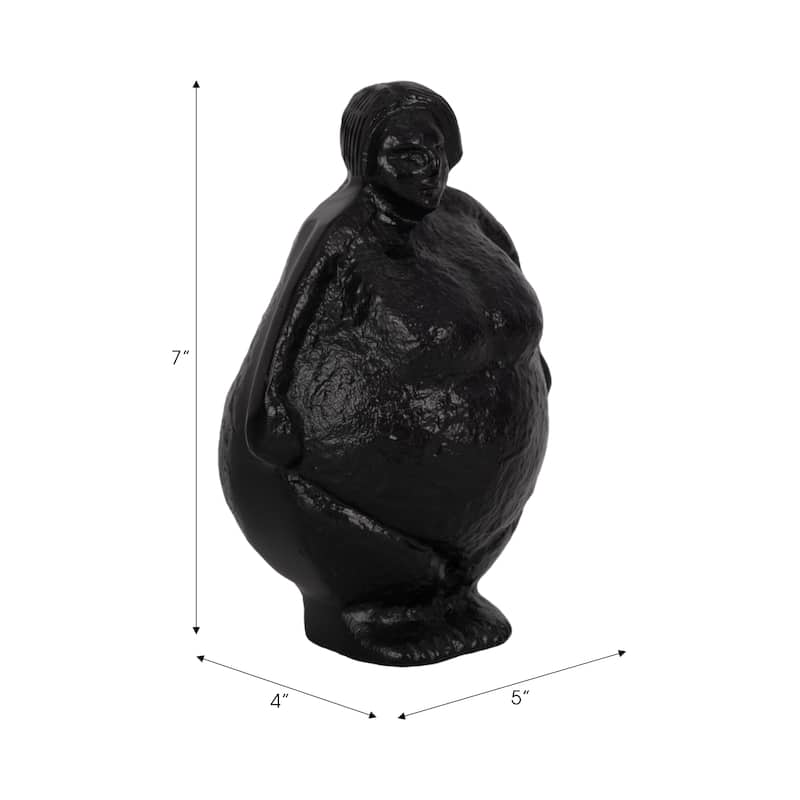 Sagebrook Home Black Metal Woman Sculpture - 5" x 4" x 7"