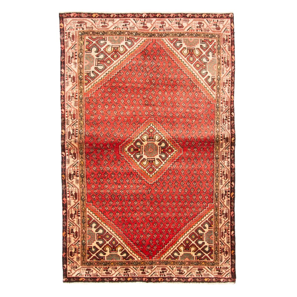ECARPETGALLERY Hand-knotted Andelz Red Wool Rug - 4'0 x 6'4