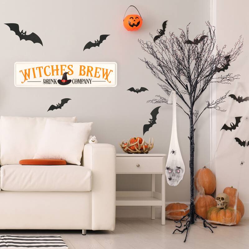 National Tree Company 27 in. Animated Halloween Hanging Skull, Sound Activated