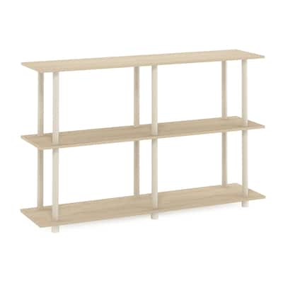 3 Tiers Wood Household Shelving Unit in Oak/Beige (47.2 in. W x 29.8 in. H x 11.6 in. D) - 47.2