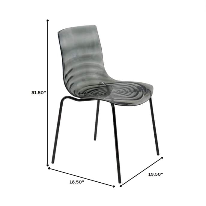Dining Chair in ABS Plastic Side Chair with Stainless Steel Legs Kitchen Room Chair Set of 2
