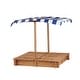 preview thumbnail 8 of 18, Kids Sandbox with Adjustable Cover, 46'' Wooden Sand Box with 2 Foldable Bench Seats, Outdoor Sandpit for Backyard Play