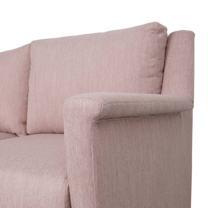 76.5 Inches Upholstered Couch, Compact Sofa Loveseat Couch with Wood Legs, Fabric Couches 2 Seats Love Seats for Living Room