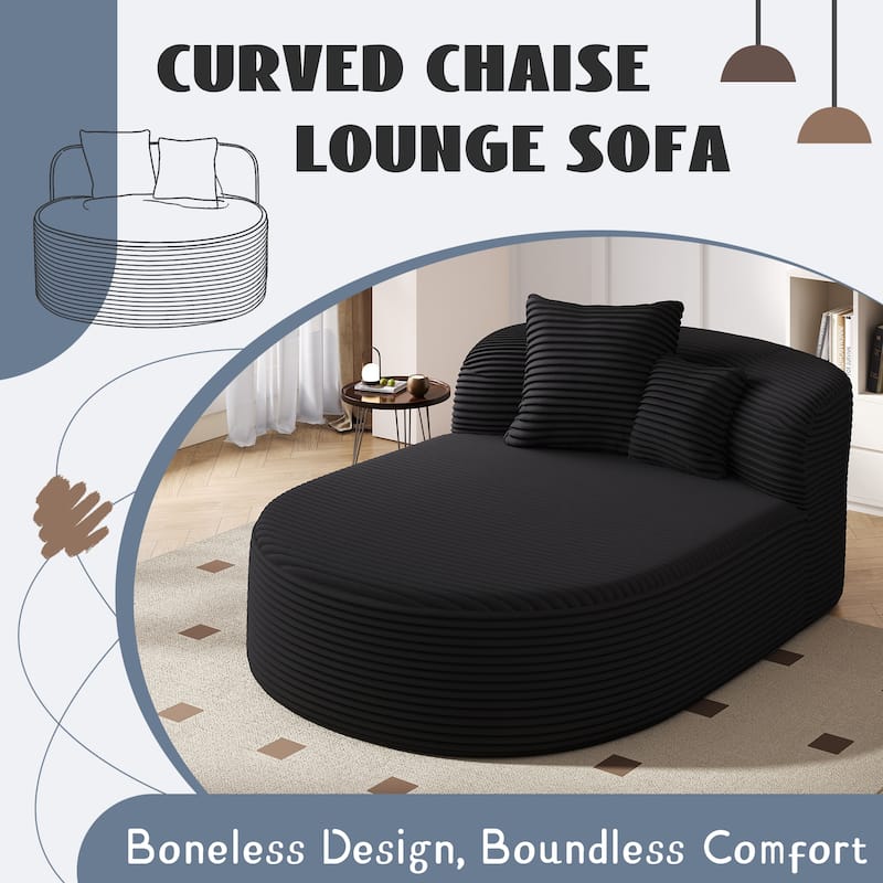 Roomfitters Modern Chaise Lounge Sofa Bed, 51.6-Inch Compression Couch with 2 Supportive Pillows for Living Room