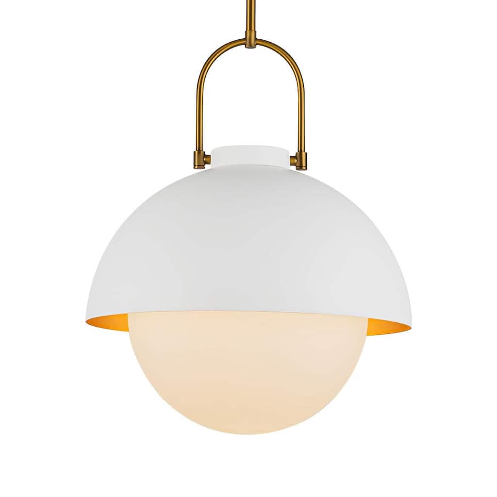 Alora Lighting PD507216 Harper 16" Wide Pendant with Metal and Opal