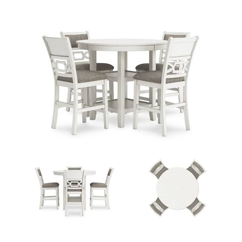 Signature Design by Ashley Erinberg White/Gray Dining Counter Table Set (Set of 5)