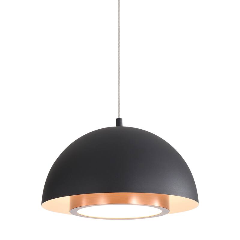 Wry Lighting Solsken Integrated LED 12in Pendant in Sand Black