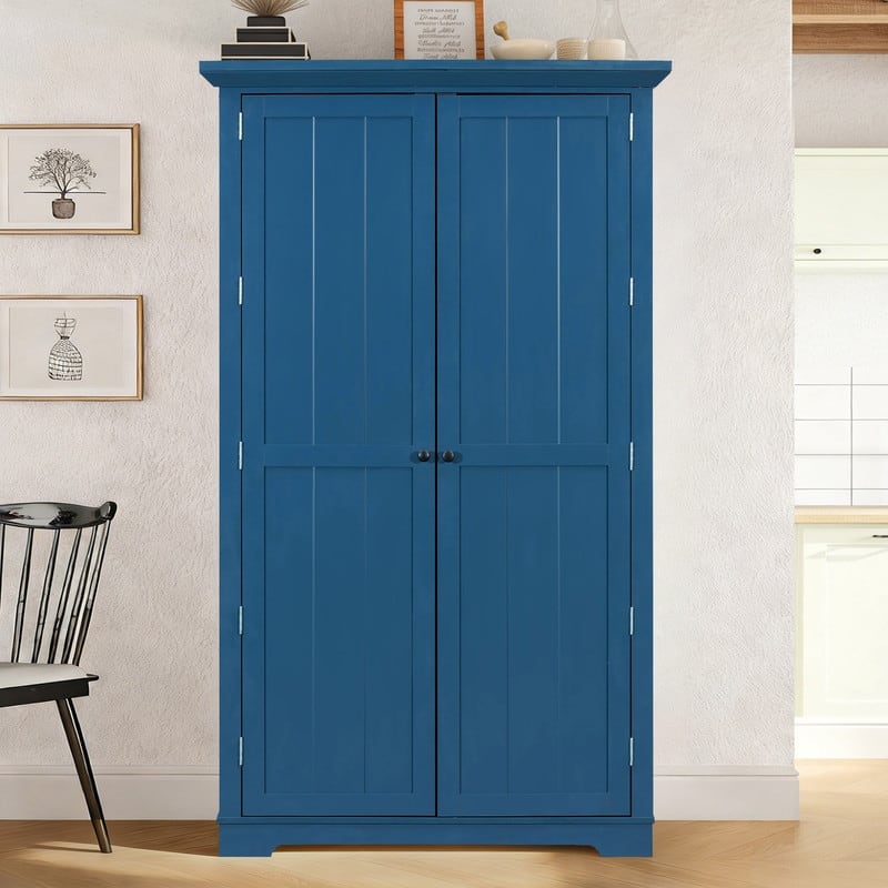 Freestanding 72"Tall Kitchen Pantry with Drawers, Door Shelves, Adjustable Shelves and Pull-out Trays