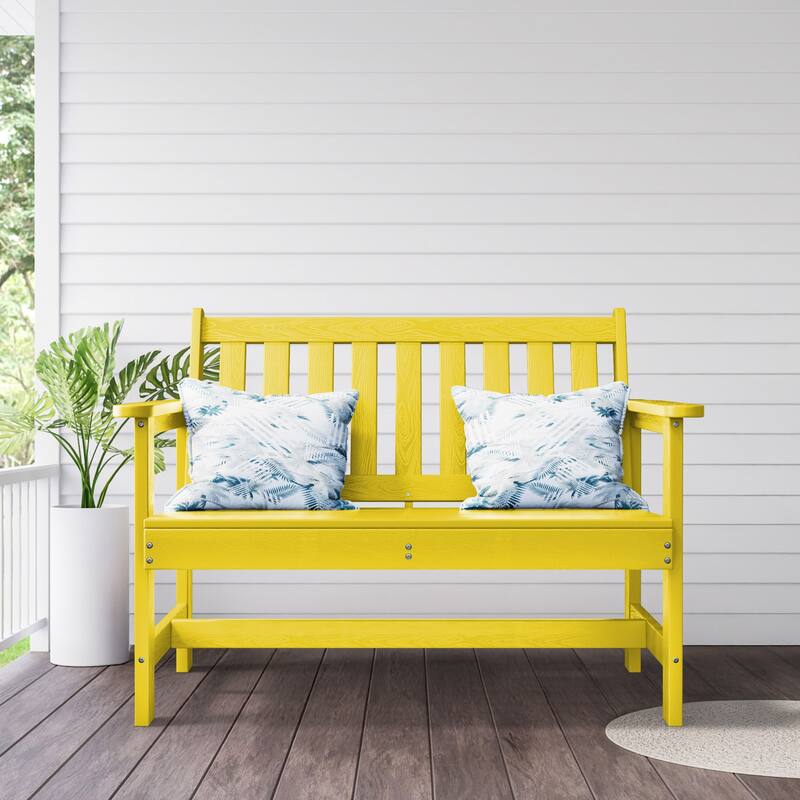 Outdoor 2-Person Garden Bench 42.92-in W x 35.83-in H