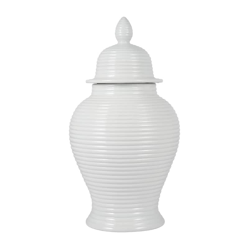Sagebrook Home Ceramic Temple Jar - 9" x 9" x 18"