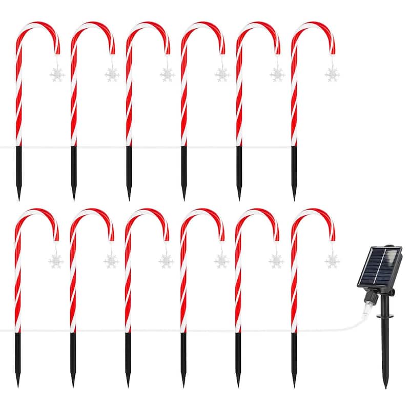 Solar Christmas Candy Cane String Lights