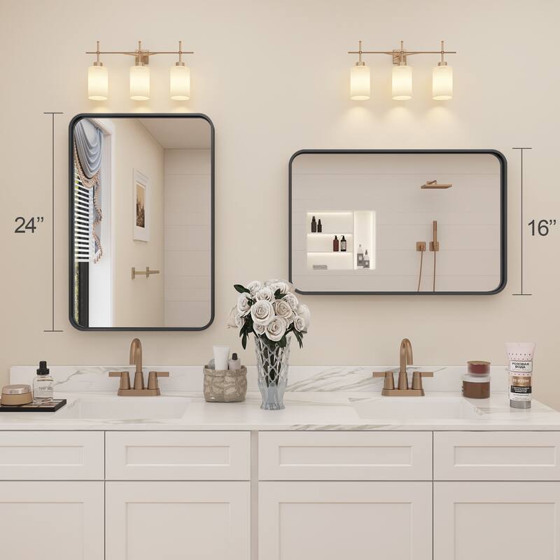 Aluminum alloy Framed Tempered Glass Wall Bathroom Vanity Mirror