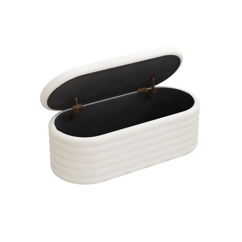 GDFStudio - Marlowe Upholstered Fabric Storage Bench Chenille Ottoman Bench